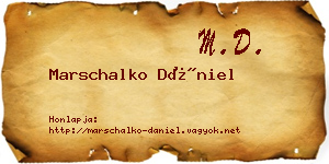 Marschalko Dániel névjegykártya